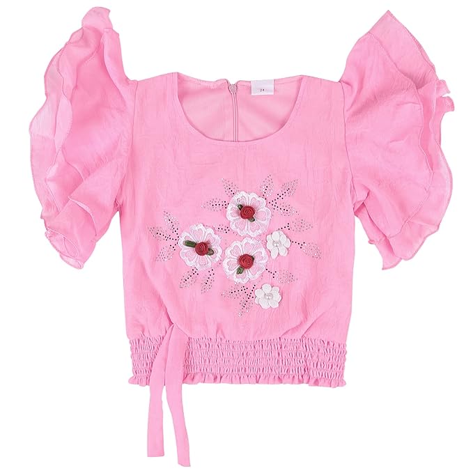Girls Flower Detail Top & Short Set