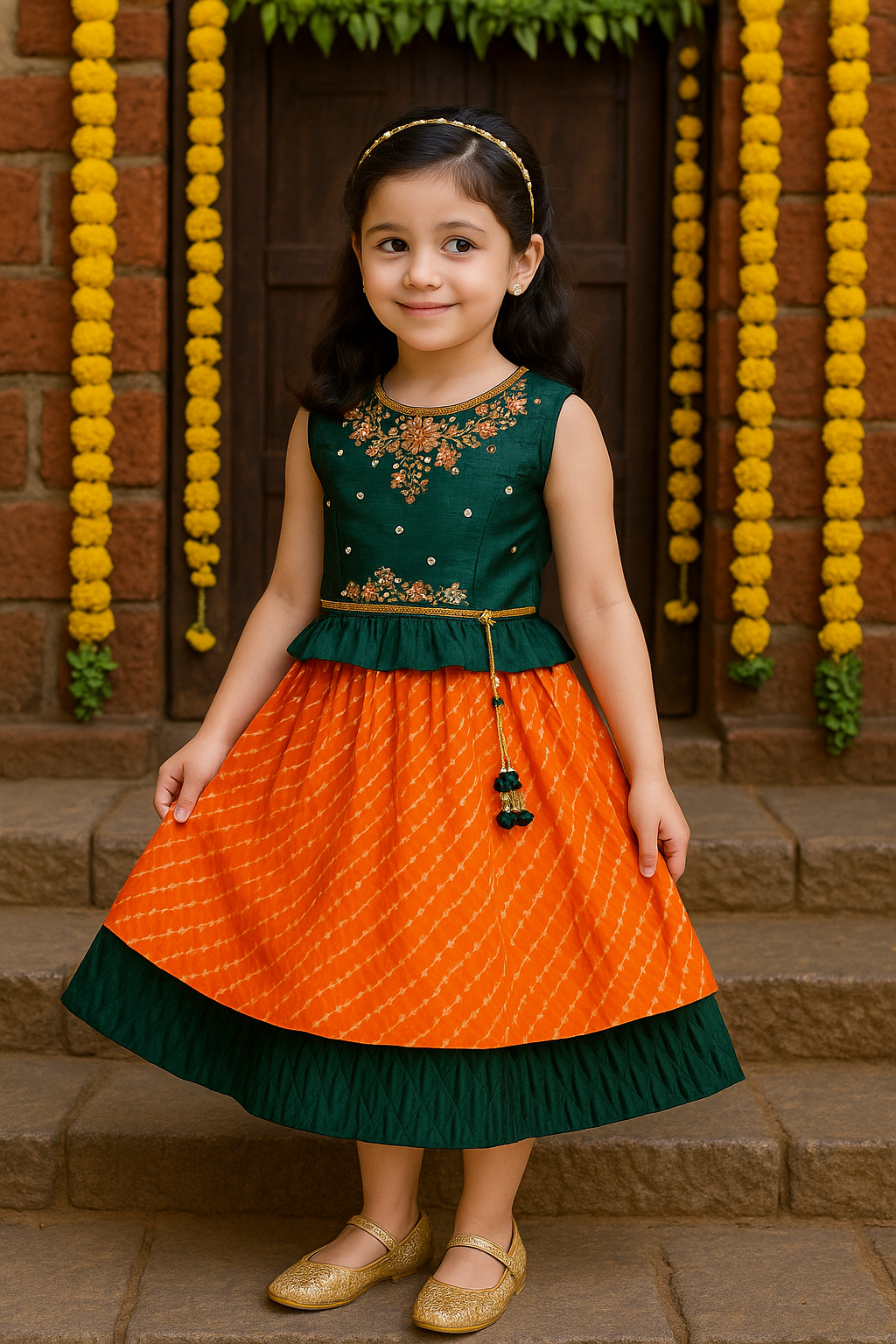 Buy Premium Baby Girl Ethnic & Wedding Dress Online | Buy Ethnic Dress for Girls | Girls Pongal Dress