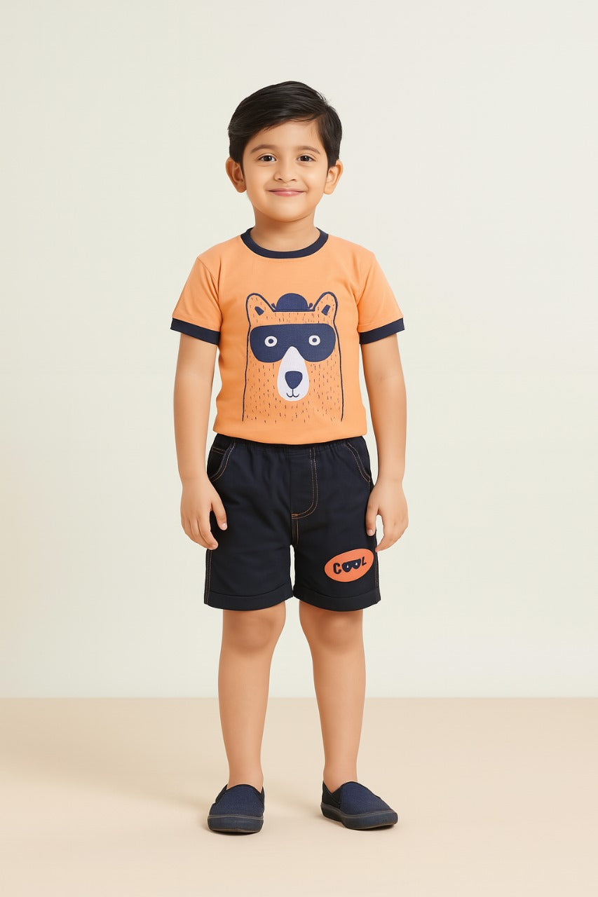 Fabesta Baby Boys Party(Festive) T-shirt Shorts (bt10blu)