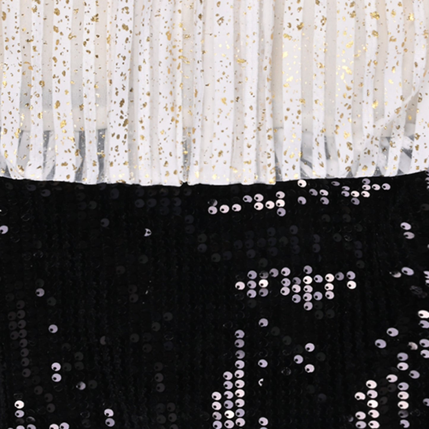 Girls Sequin Embellished Party Dress with Puff Sleeves