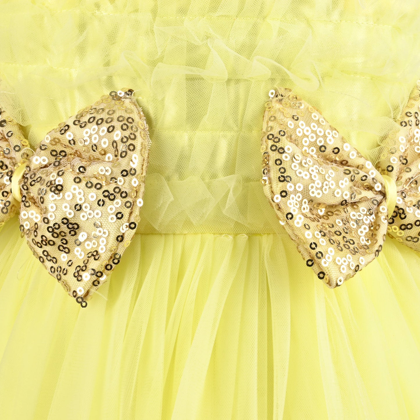 Baby Girls Net Party Wear Dress with Sequin Bow Design