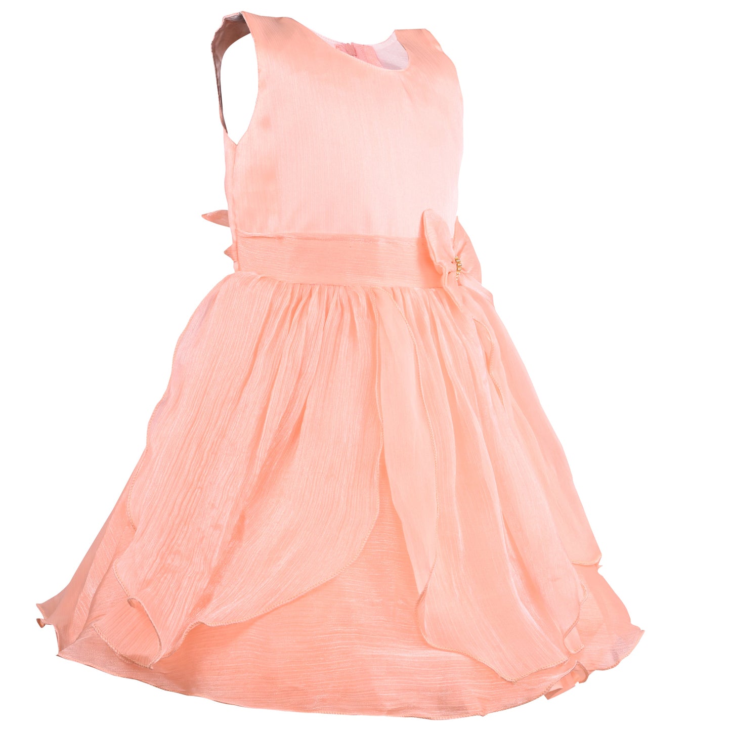 Girl Solid Sleeveless Knee Length Frock Dress