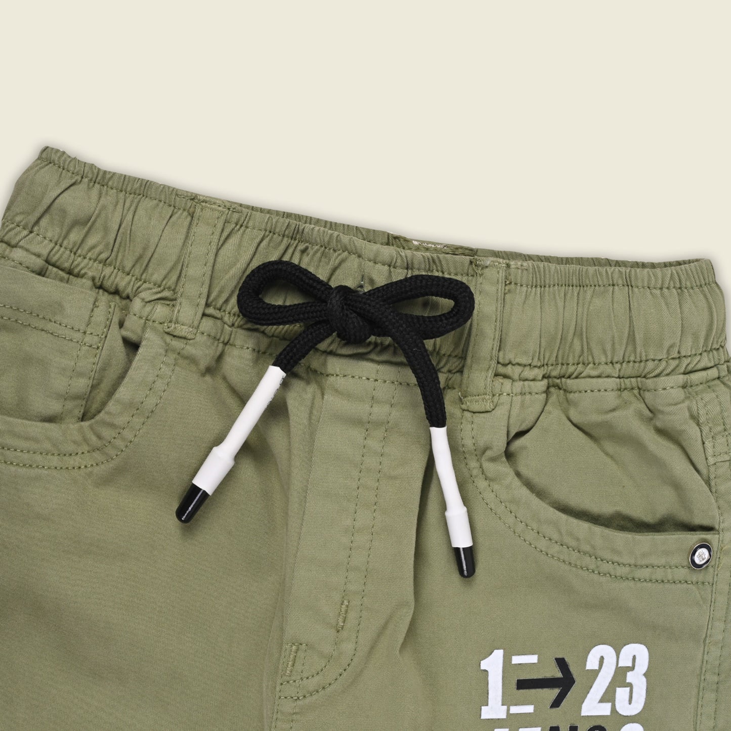 Boys Cotton Denim Cargo Joggers – Printed Pants