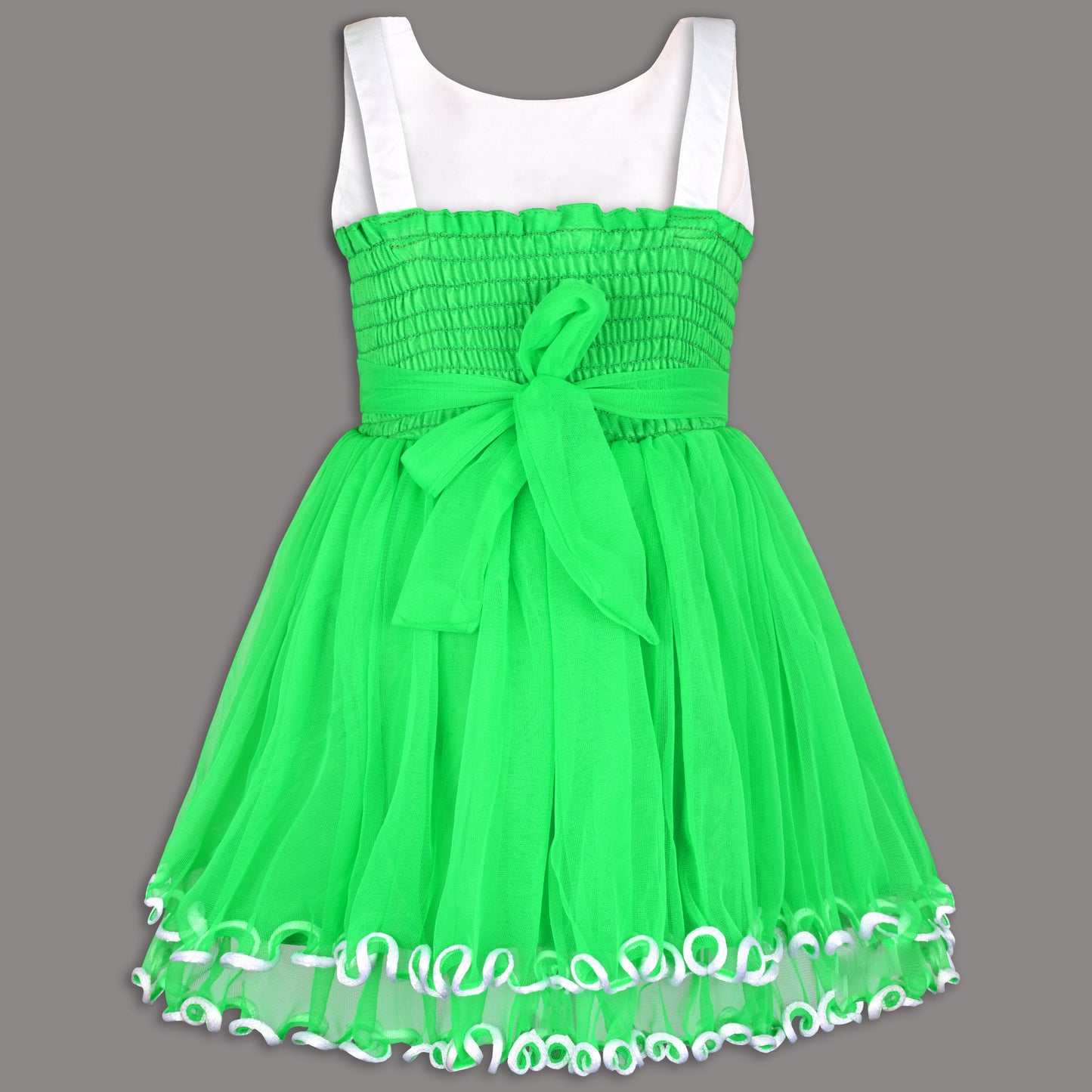 Girls Floral Applique Tricolor Republic Day Special Dress