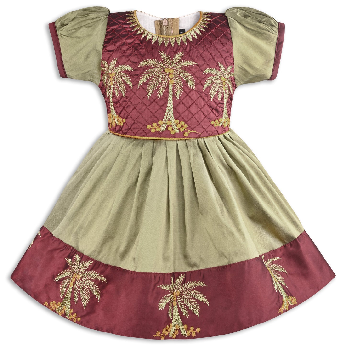 Buy Premium Maroon Baby Girl Ethnic Dress Online| Wedding Girls Dress | Girls Pongal Dress