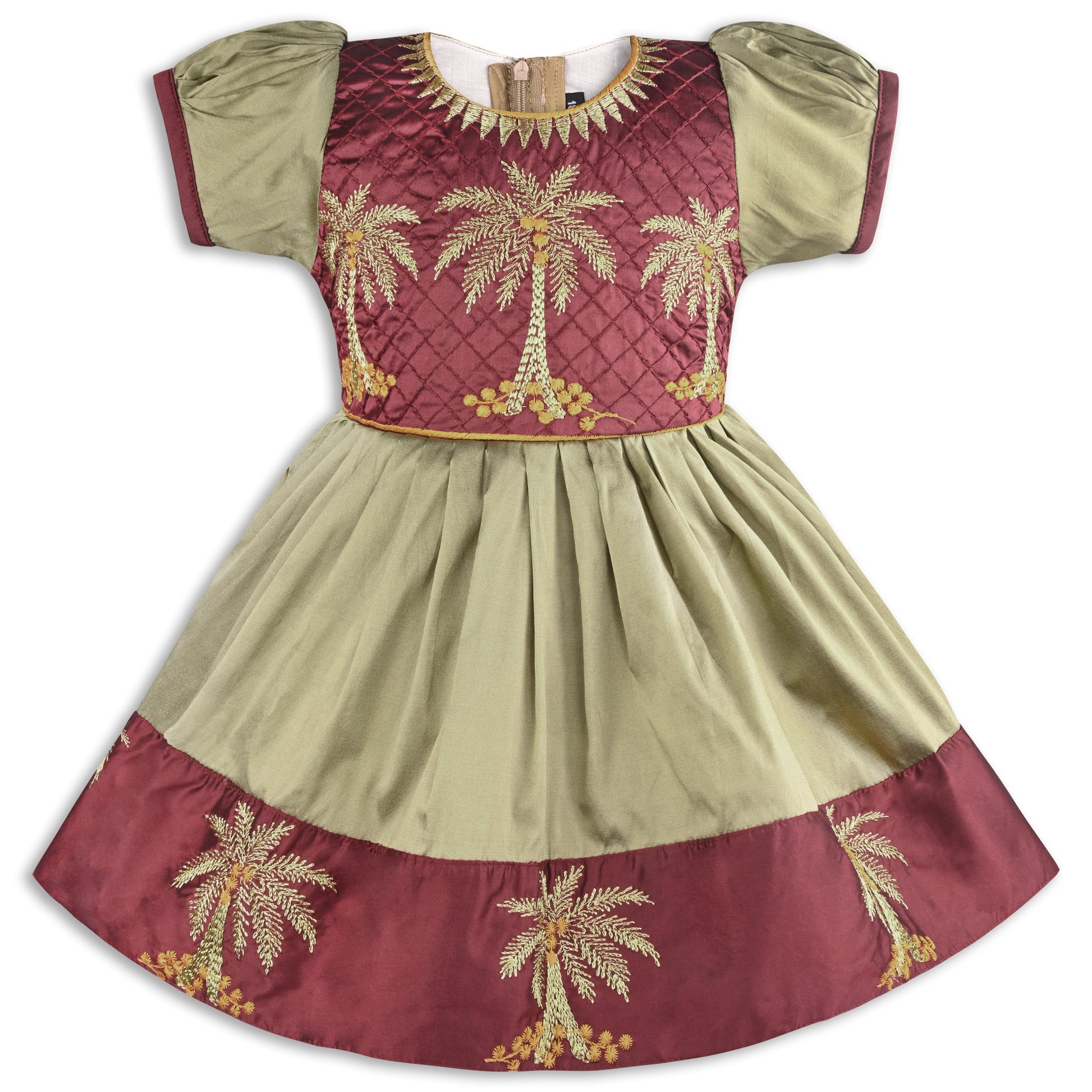 Buy Premium Maroon Baby Girl Ethnic Dress Online| Wedding Girls Dress | Girls Pongal Dress