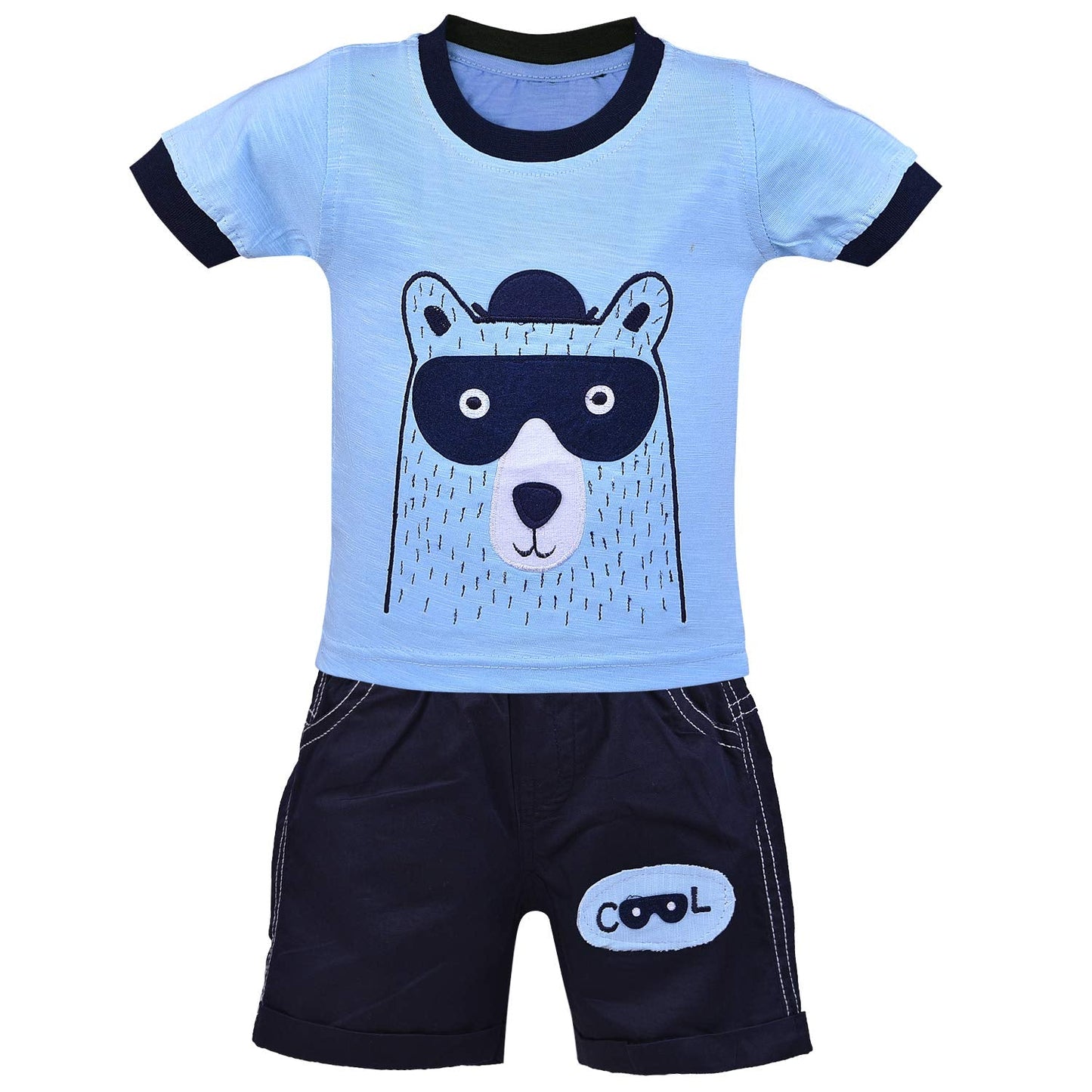 Wishkaro Baby Boys Party(Festive) T-shirt Shorts  (bt10blu)
