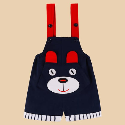 Boys Striped Printed Cotton Dungaree Set