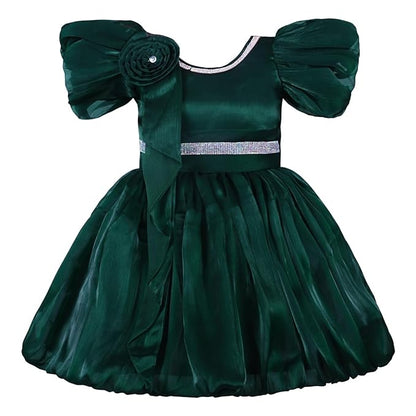 Rhinestone Floral Embellished Balloon Party Dress