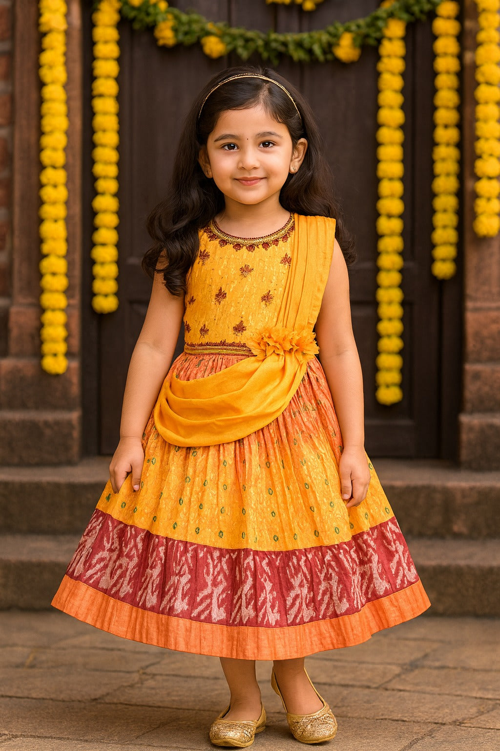 Buy Ethnic Dress for Girls | Baby Girls Wedding Dress & Frocks Online | Girls Pongal Dresses