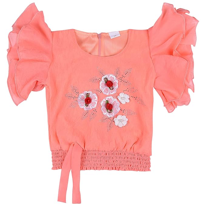 Cotton Clothing Set for Baby Girls | Girls Flower Detail Top & Short Set | Girls Clothing Set Online