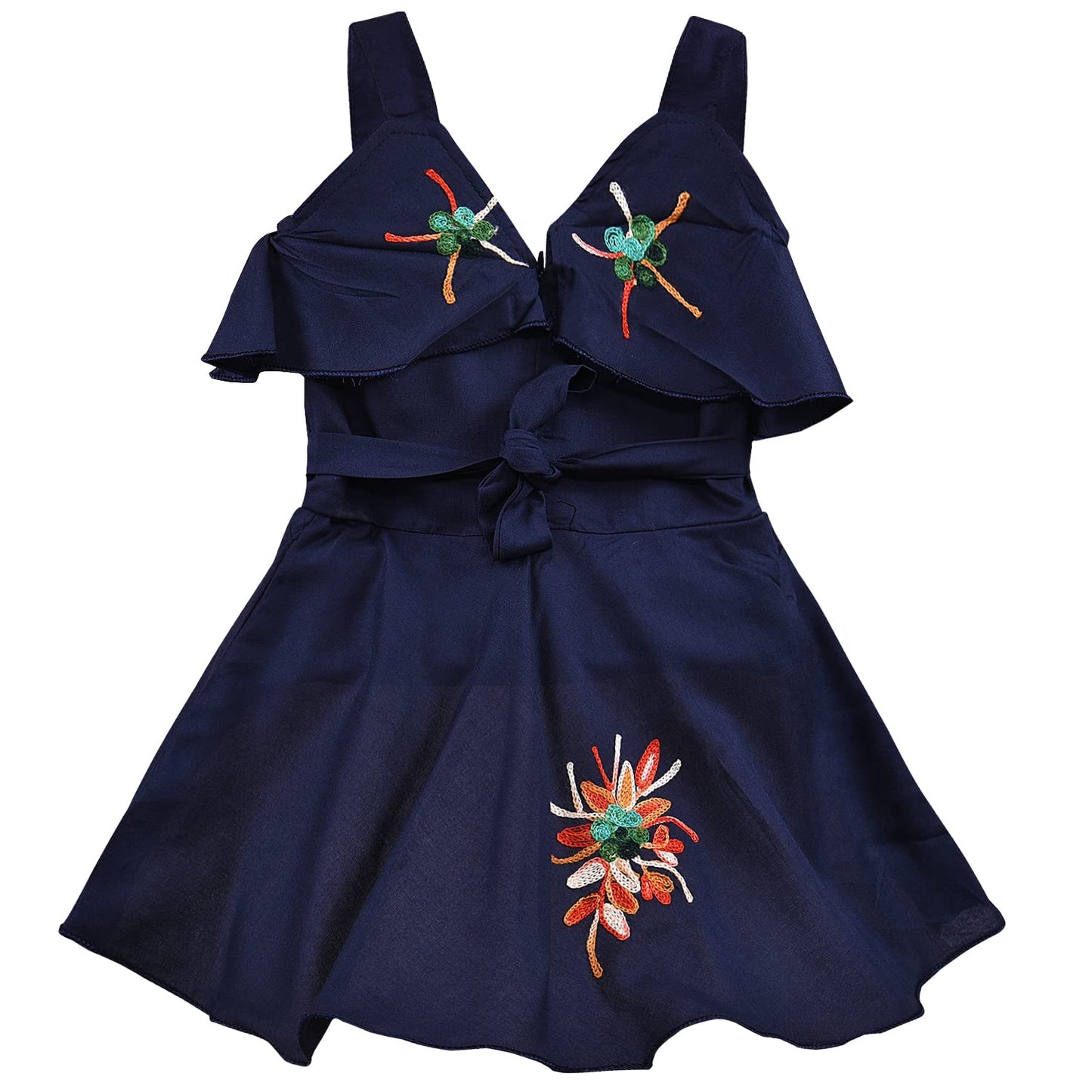 Baby Girls Grey Embroidered Overlay Dress