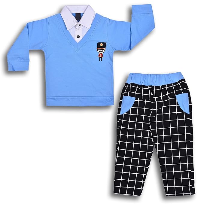 Jivzo Cotton Clothing Set for Baby Boys hfs598blu