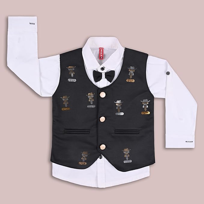 Jivzo Shirt With Waistcoat And Pant For Boys
