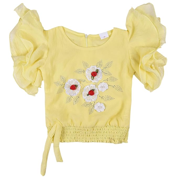 Cotton Clothing Set for Baby Girls | Girls Flower Detail Top & Short Set | Girls Clothing Set Online