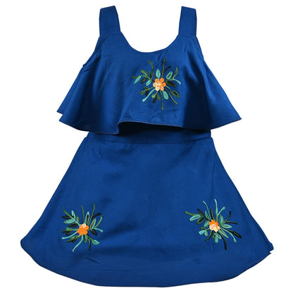 Baby Girls Grey Embroidered Overlay Dress
