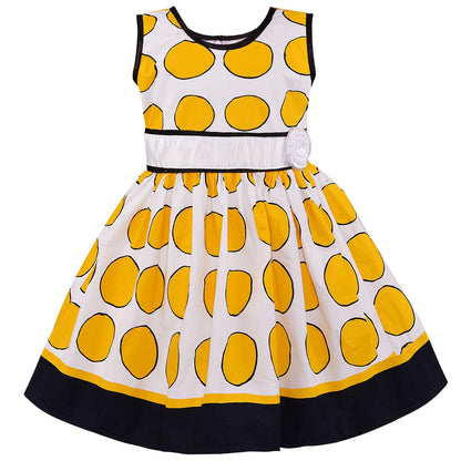 Girls Floral Print Strap Neck Dress