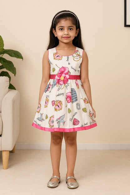 Girls A-line Floral Printed dress