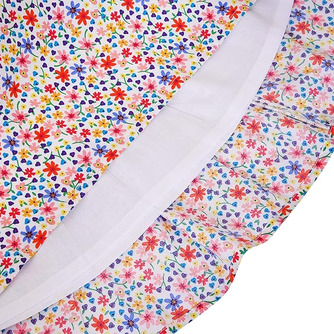 Girls Floral Printed A-line Strap neck dress