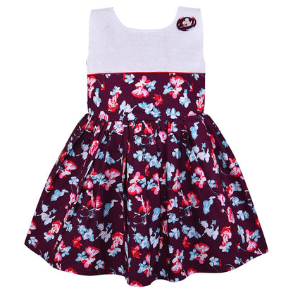 Girls Floral Printed Fit and Flare Dress Frock online | Cute Party Wear for Kids