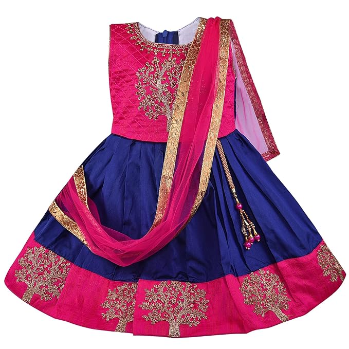 Girls Embroidered Ethnic Half saree dress