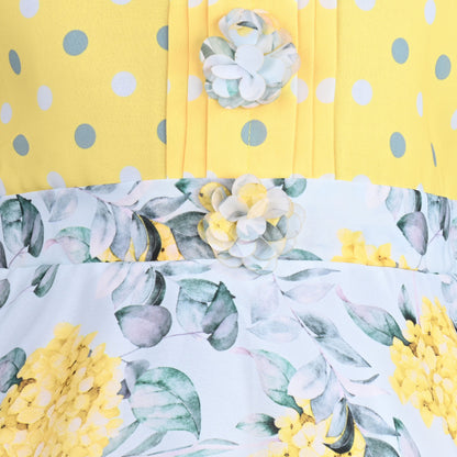 Girls Floral Print Casual Dress