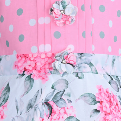 Girls Floral Print Casual Dress