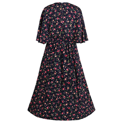 Girls Floral Printed Fit and Flare Dress