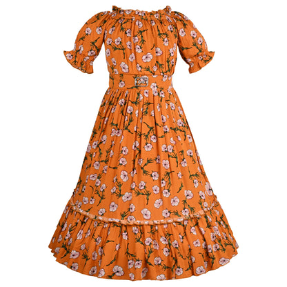 Girls Floral Printed Summer Casual Dress