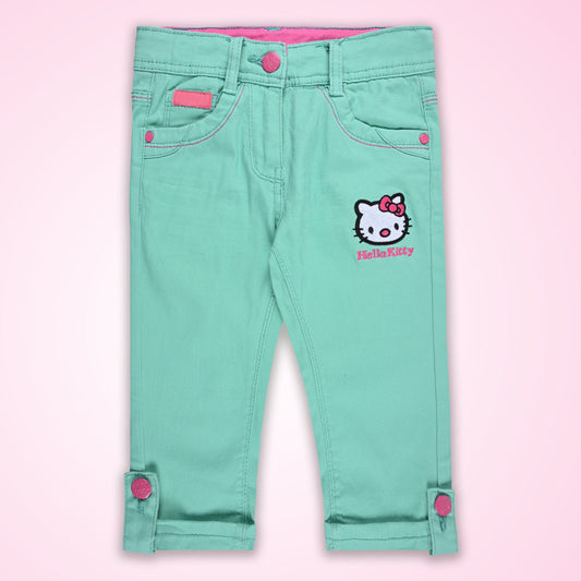 Girls 3/4th Embroidered Jeans