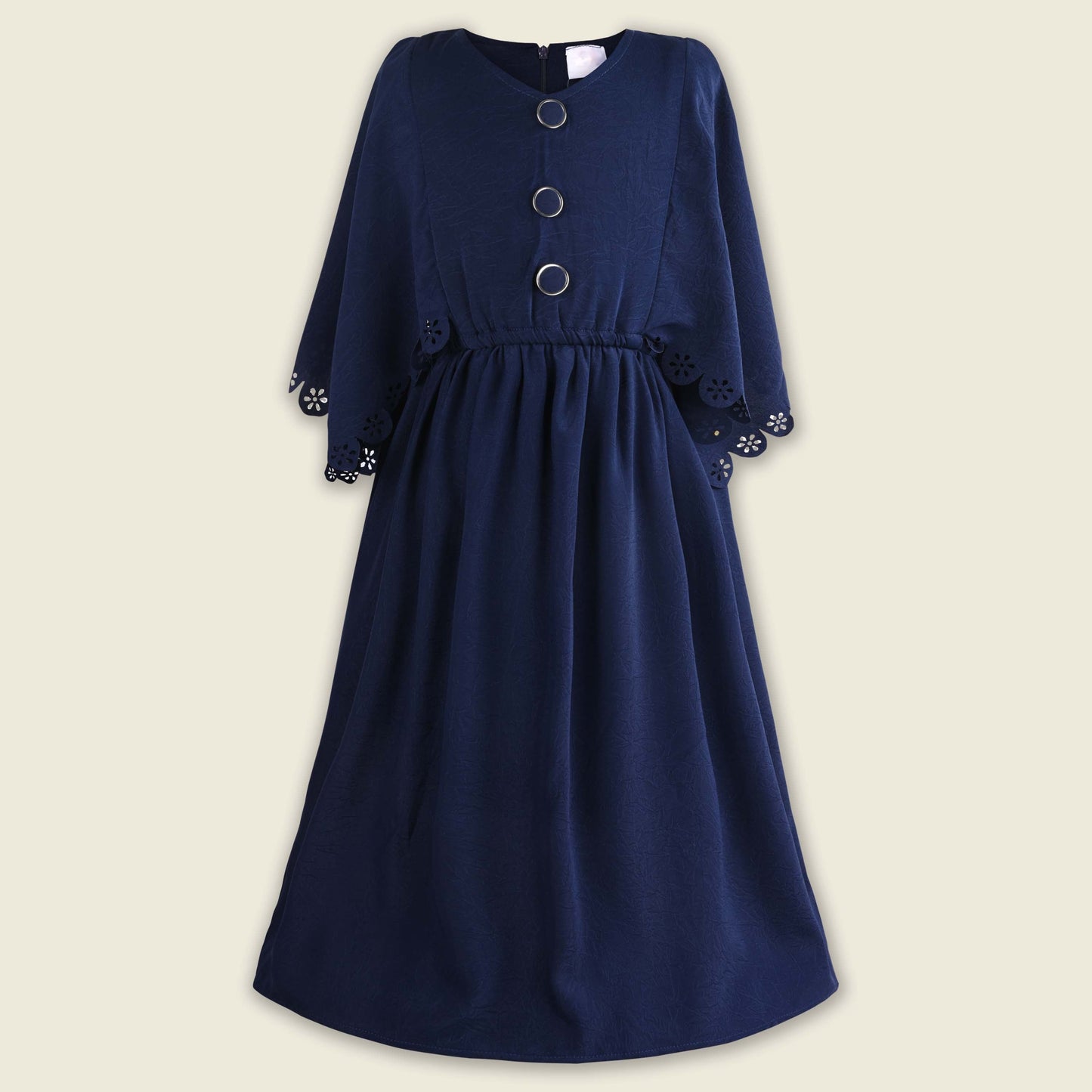 Girls Kaftan Style Casual Dress with Cutout Detail