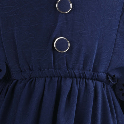 Girls Kaftan Style Casual Dress with Cutout Detail