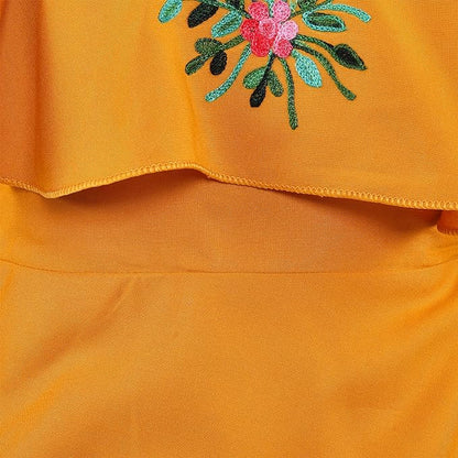 Girls Rayon Embroidered Casual Dress