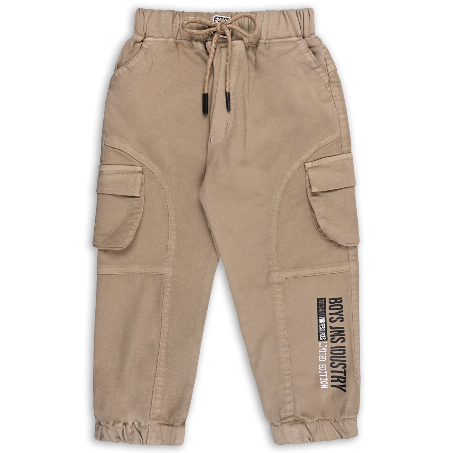 Boys Printed Elastic Cotton Cargo Trouser