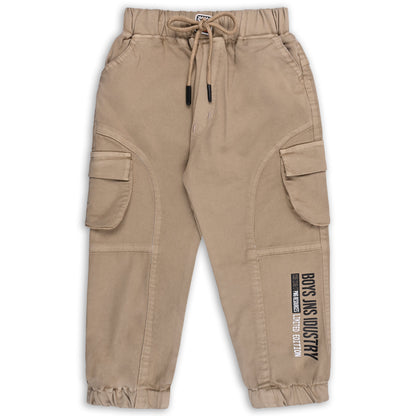 Boys Printed Elastic Cotton Cargo Trouser