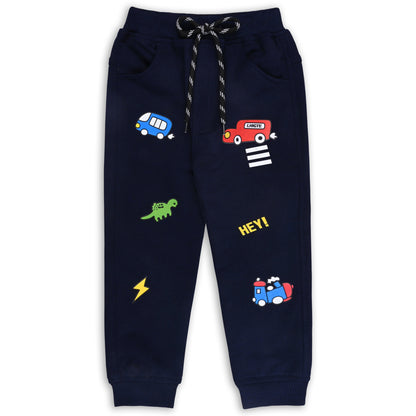 Boys Cartoon Print Elastic Cotton Casual Joggers
