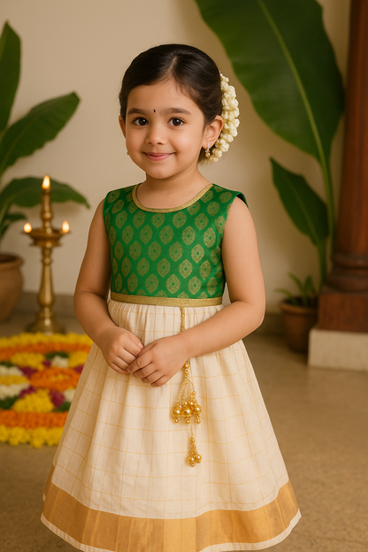 Buy Premium Onam Dress for Baby Girl Online | Girls Onam Dress | Girls Pongal Dress
