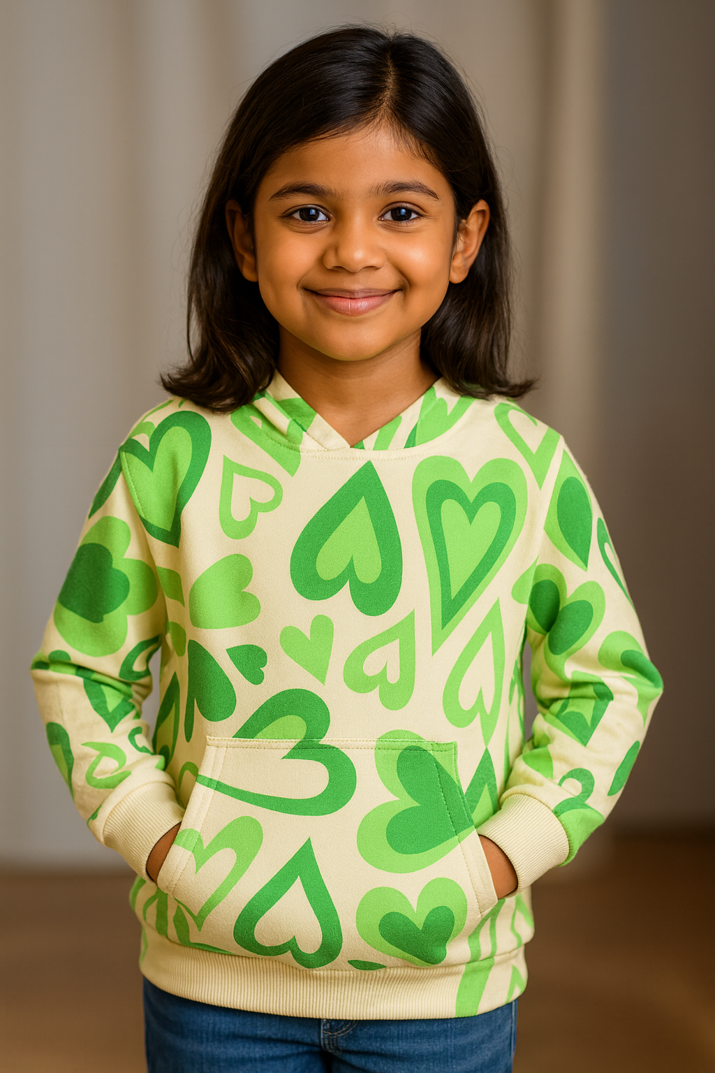 Kids Hoodie Heart Print Sweatshirt â€“ Unisex Hoodies