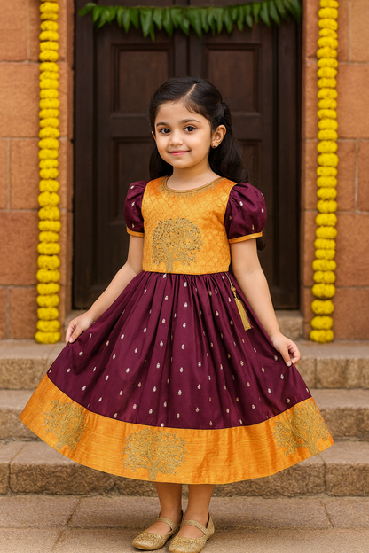 Buy Ethnic Dress for Girls | Baby Girls Wedding Dress & Frocks Online | Girls Pongal Dress