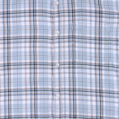 Men’s Cotton Blend Checkered Shirt with Long Sleeves