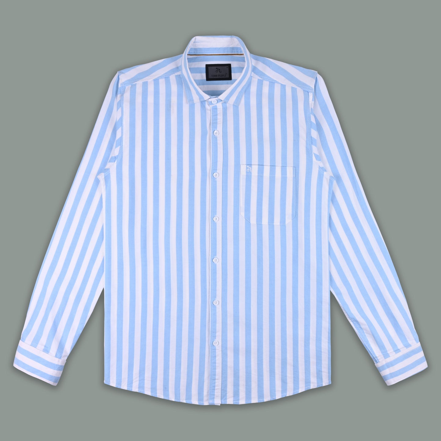 Men’s Cotton Blend Striped Shirt with Full Sleeves