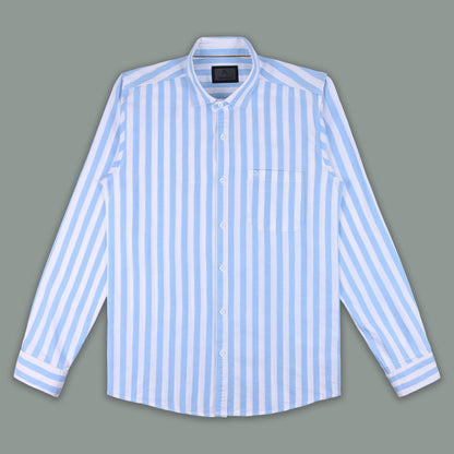 Men’s Cotton Blend Striped Shirt with Full Sleeves