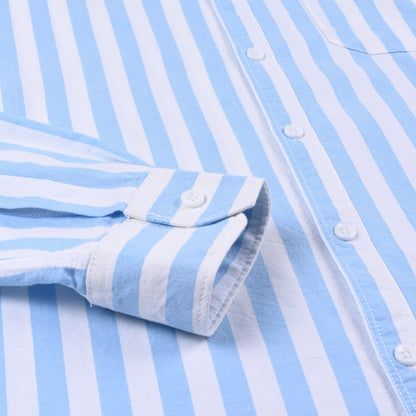 Men’s Cotton Blend Striped Shirt with Full Sleeves