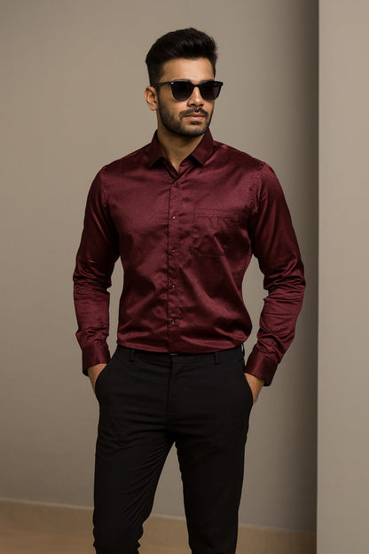 Men’s Printed Cotton Blend Shirt with Full Sleeves