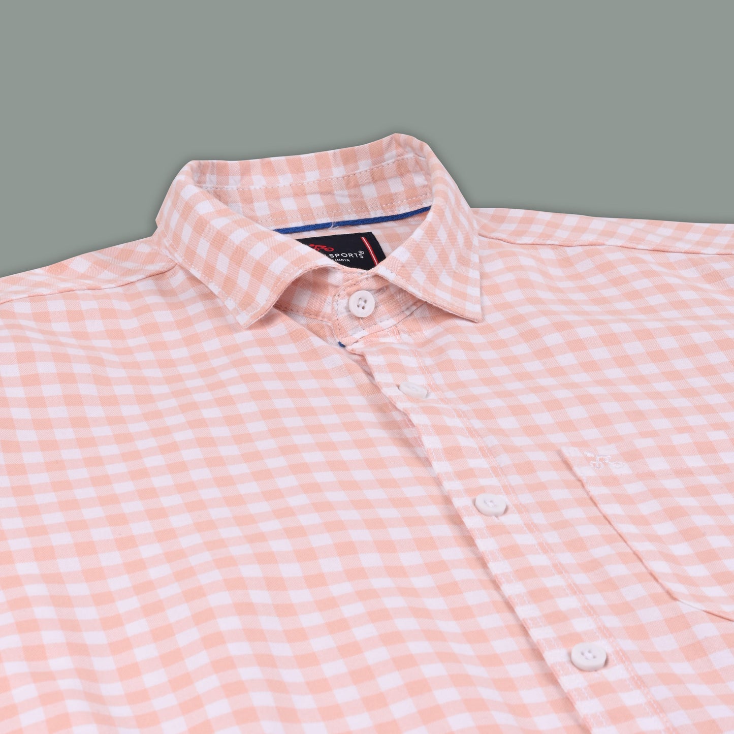 Men’s Cotton Blend Checkered Shirt with Long Sleeves
