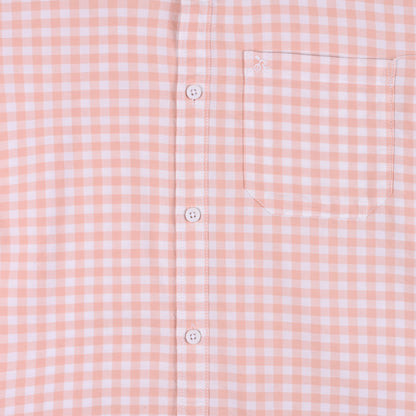 Men’s Cotton Blend Checkered Shirt with Long Sleeves