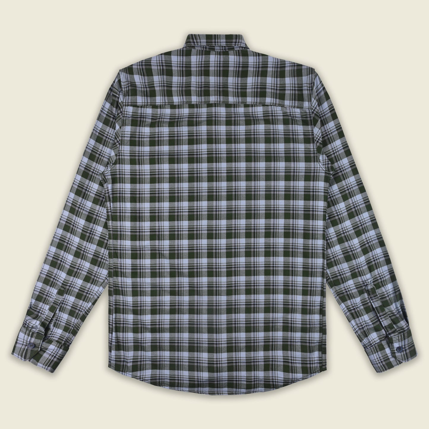 Men’s Cotton Blend Checkered Shirt with Long Sleeves