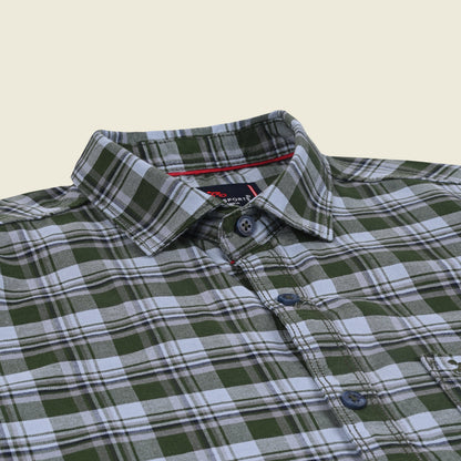 Men’s Cotton Blend Checkered Shirt with Long Sleeves