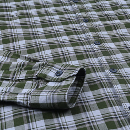 Men’s Cotton Blend Checkered Shirt with Long Sleeves