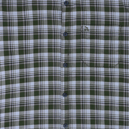 Men’s Cotton Blend Checkered Shirt with Long Sleeves